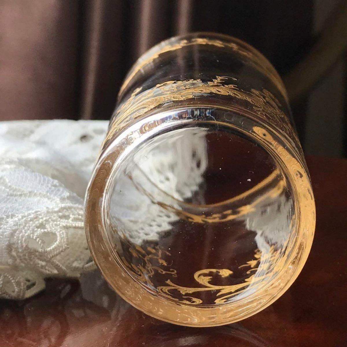 アンティーク1936年前 サンルイミカド金彩タンブラー優雅な薔薇装飾