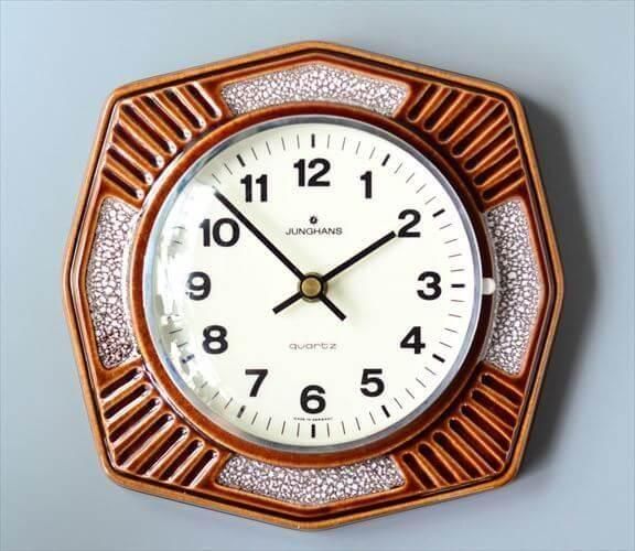 ドイツ製ユンハンス八角形陶器壁時計