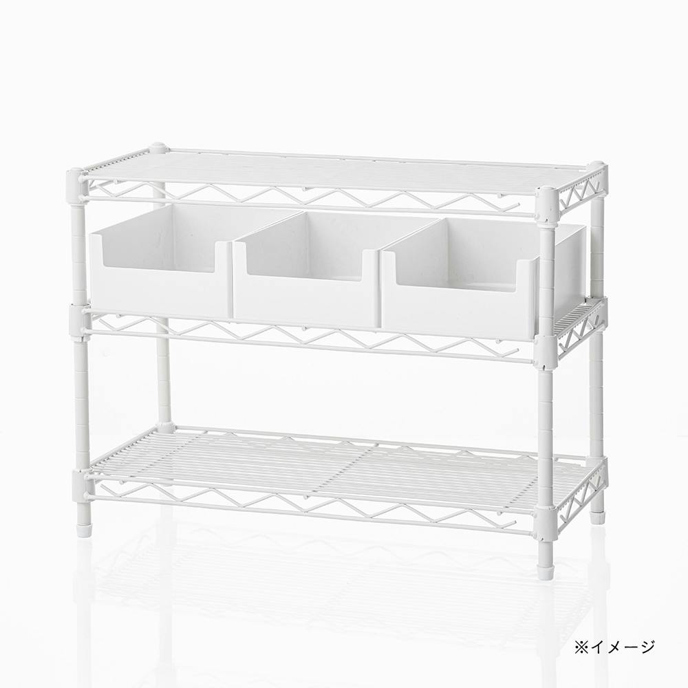 L6 コンパクトラック3段 ホワイト M | スチールラック・メタル製ラック