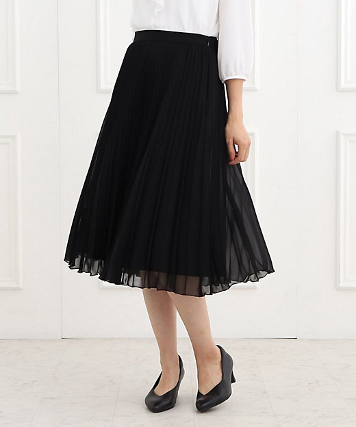 フォーマル／洗える】シフォンジョーゼットプリーツスカート