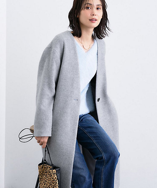 軽量／ウール混】ライトフォルム ロングコート（2002526926