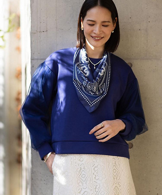 チュールレイヤードスリーブプルオーバー（2002556943