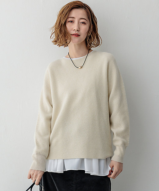 洗える】ラメウール ドルマンスリーブ ニット（KRWSCW0557