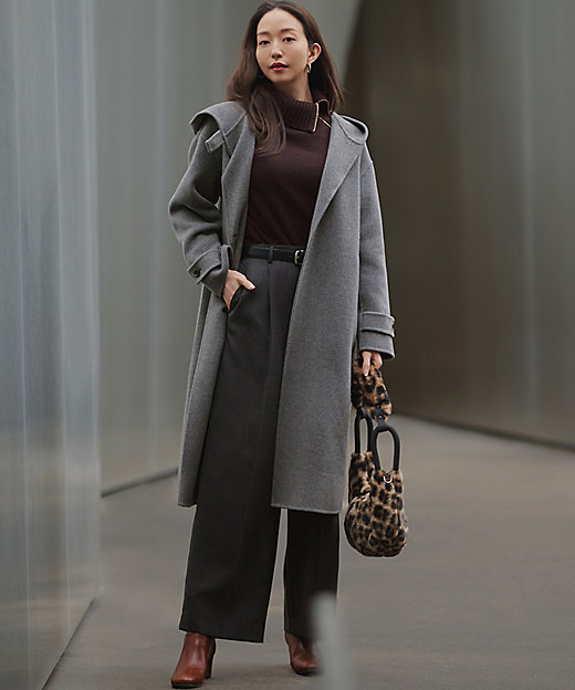 ボイルドウールコンビ ジップ タートルニット（KRWSGW0562