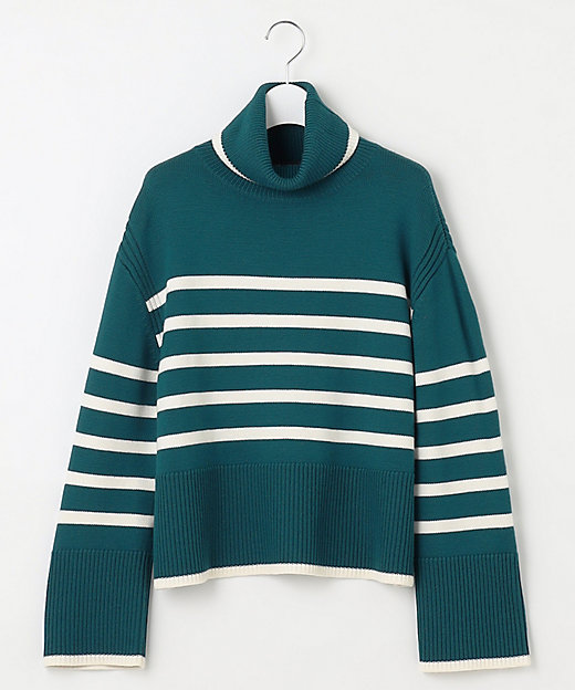 洗える】ウールミドルゲージ ボーダー ニット（KRWWSW0555