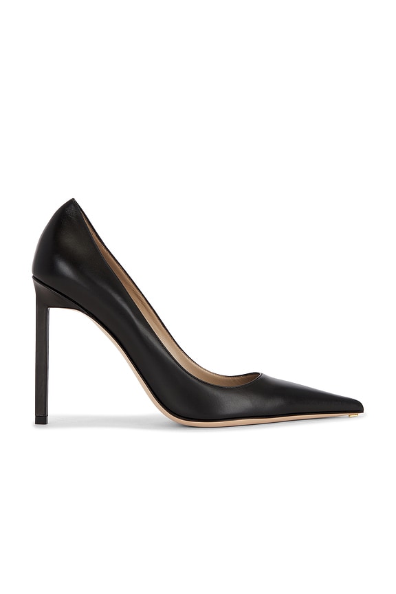 Saint Laurent Opium Patent Monogramme Heels in Black & Silver | FWRD