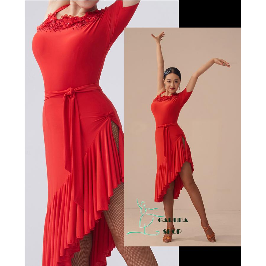 Garuda SHOP レディース社交ダンス衣装 競技ドレス ラテンドレス 発表