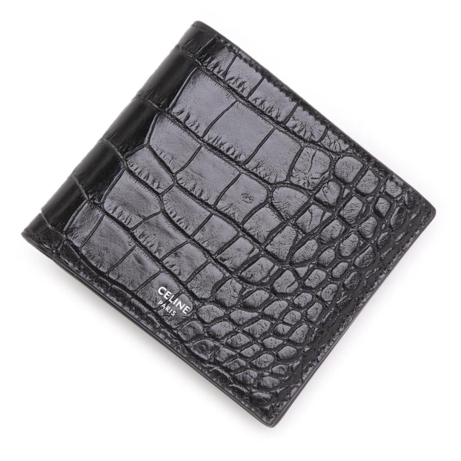CELINE（セリーヌ） CELINE 2つ折り財布 小銭入れ付き ブラック メンズ