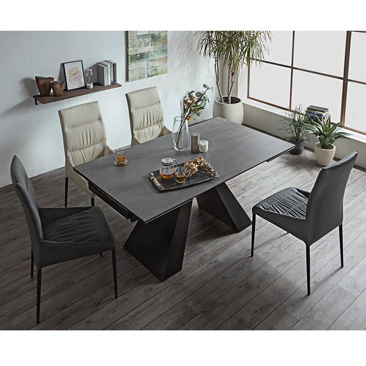 セラミック 両側伸縮 ダイニングセット 4人掛け 5点セット ダイニング