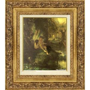 ルノアール 絵画 青い帽子の少女 F3号 【複製】【美術印刷】【世界の