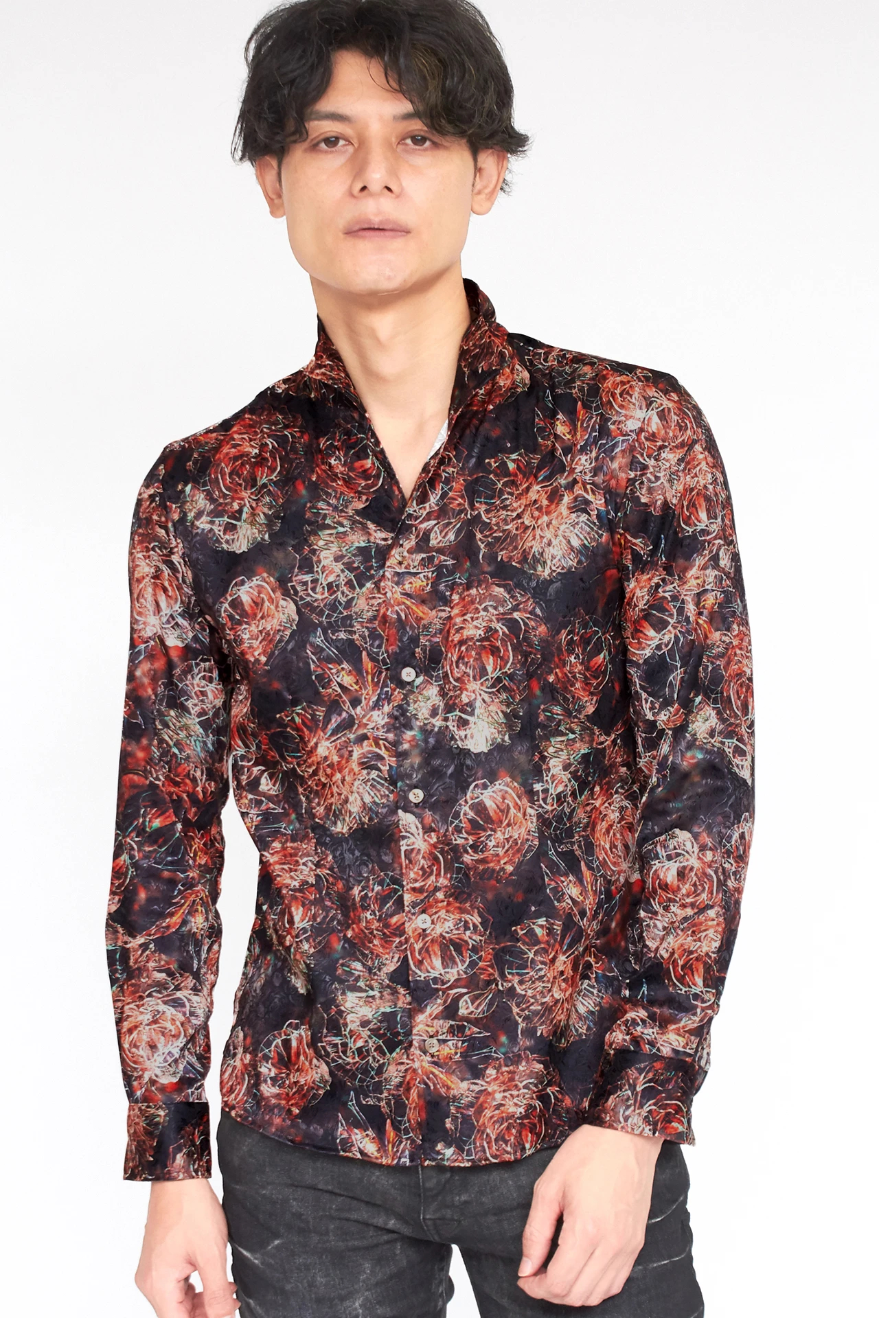 TORNADO MART∴クリスタルローズプリントシャツ / TORNADO MART