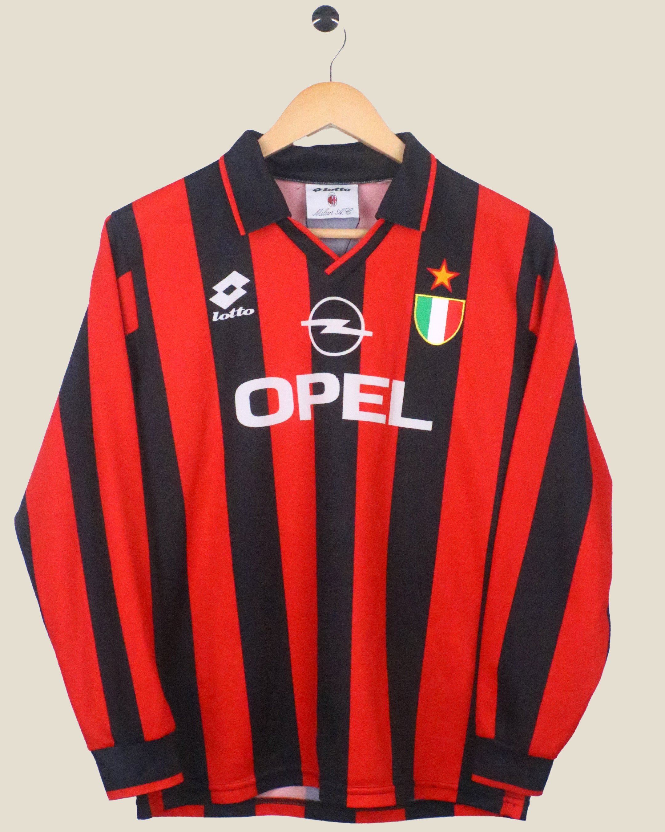 AC MILAN 1995/96 BAGGIO #18 L/S HOME (M) LOTTO – Kick Off Vintage