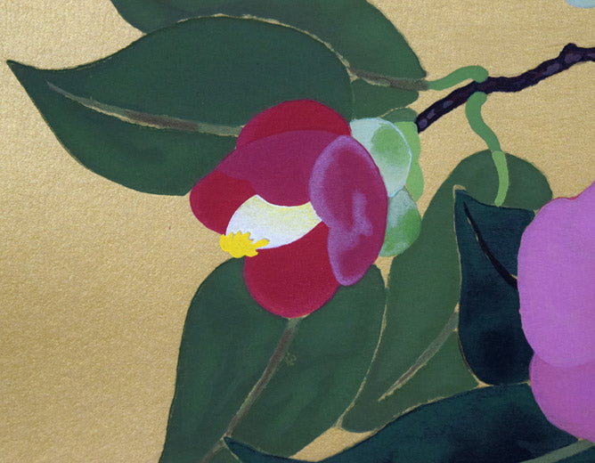 小倉遊亀「椿」木版画 絵画買取・販売の小竹美術