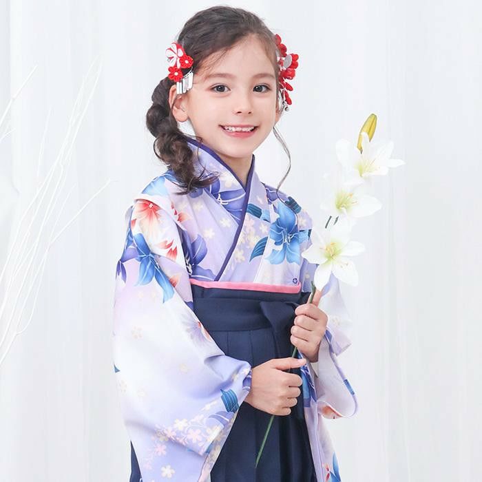 簡易袴セット キッズ) 袴セット 袴 セット 女の子 ガールズ 簡単着付け