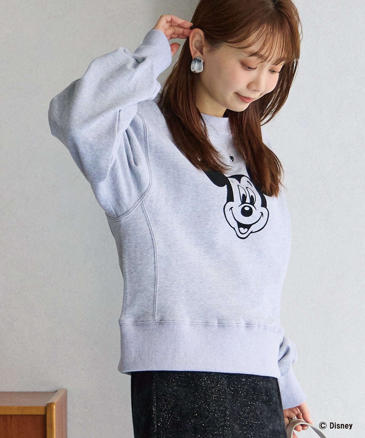 ミッキー/フロッキープリントスウェット | ラビアンジェ-⼤きいサイズ