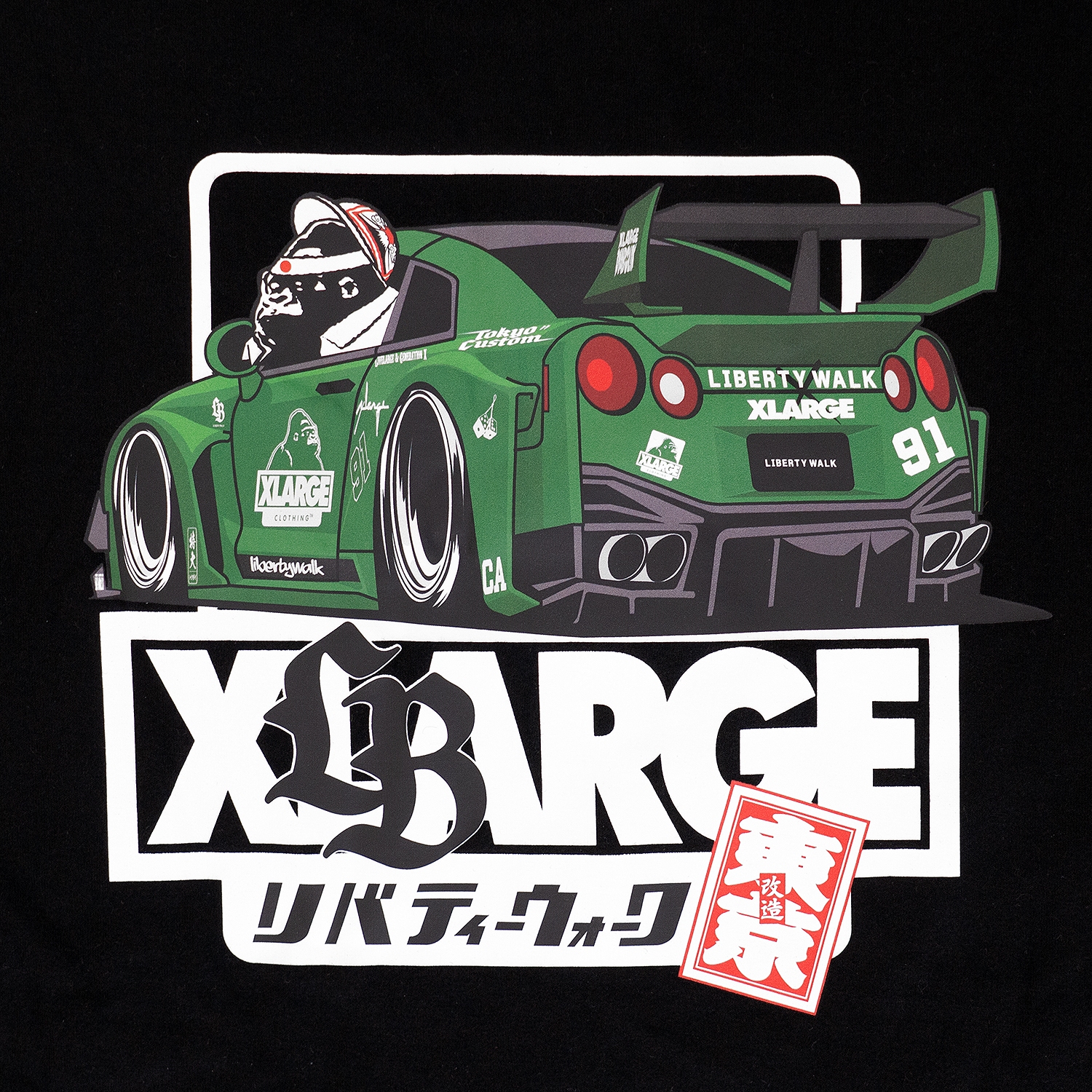 XLARGE×LIBERTY WALK R35 Tee Black - LB-ONLINE STORE