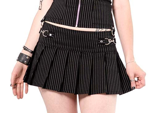 Pinstriped Gangsta Pranksta Pleated Skirt - Dita – Lip Service
