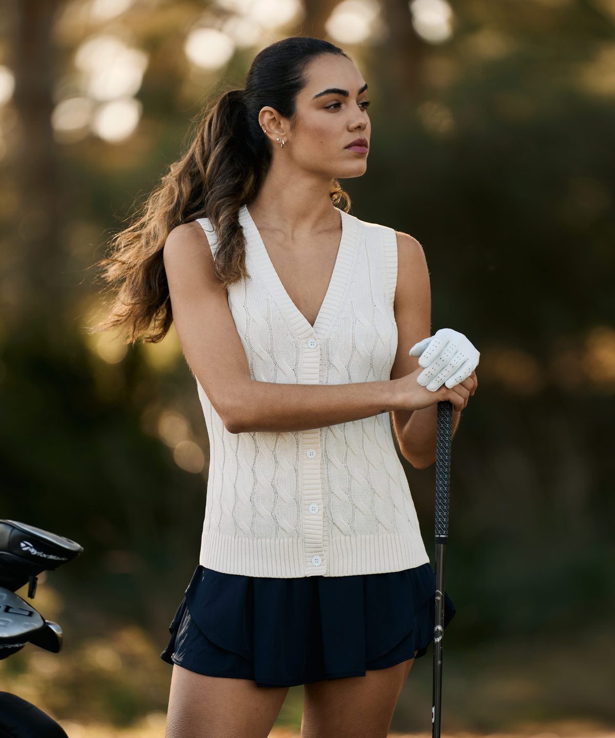 Ivory Club Cable-Knit Vest – Macade