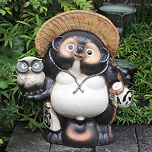 信楽焼 たぬき 信楽焼きたぬき 30号ふくろう持ち狸 陶器タヌキ［ta