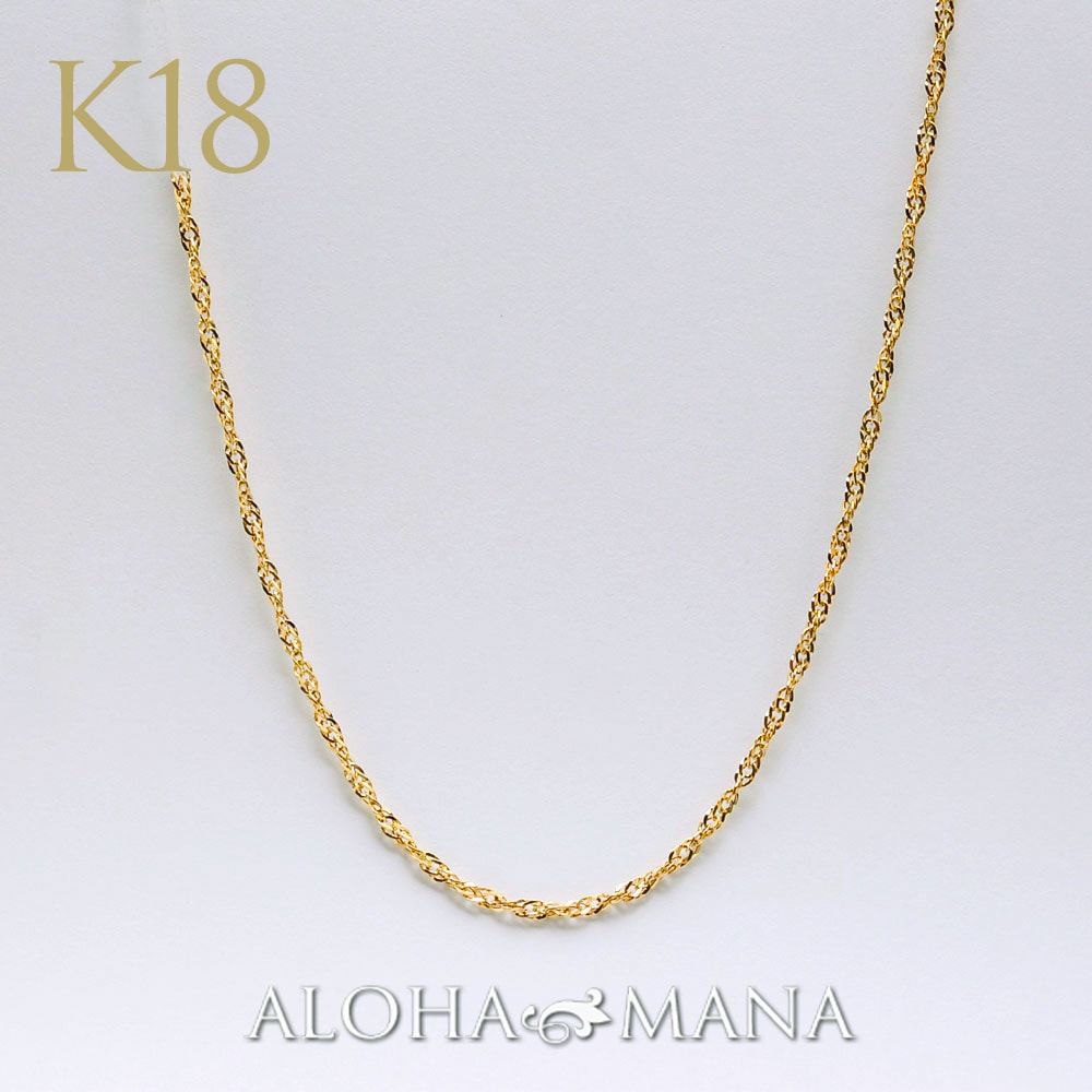 k18 スクリュー チェーン ネックレス ゴールド 中空 幅2.2mm ゴールド