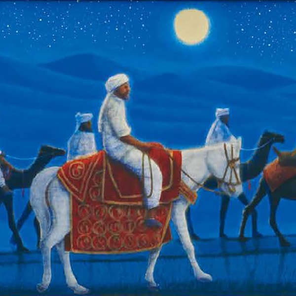 平山郁夫「アフガニスタンの砂漠を行く・月―特装版―」＜額＞｜エンディ