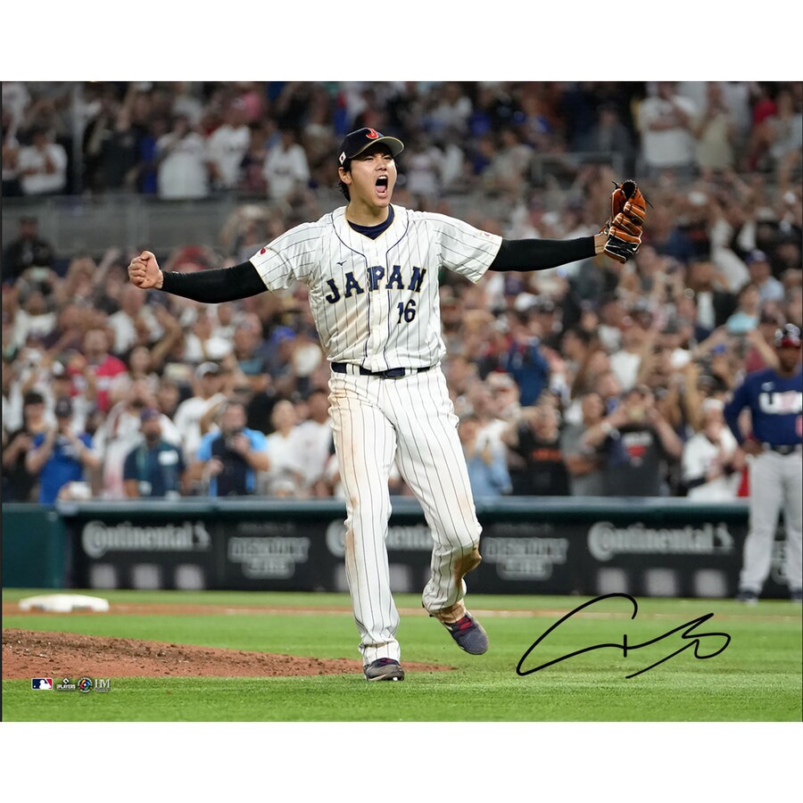 大谷翔平 直筆サイン入り 2023 WBCセレブレーション 16x20フォト 額装
