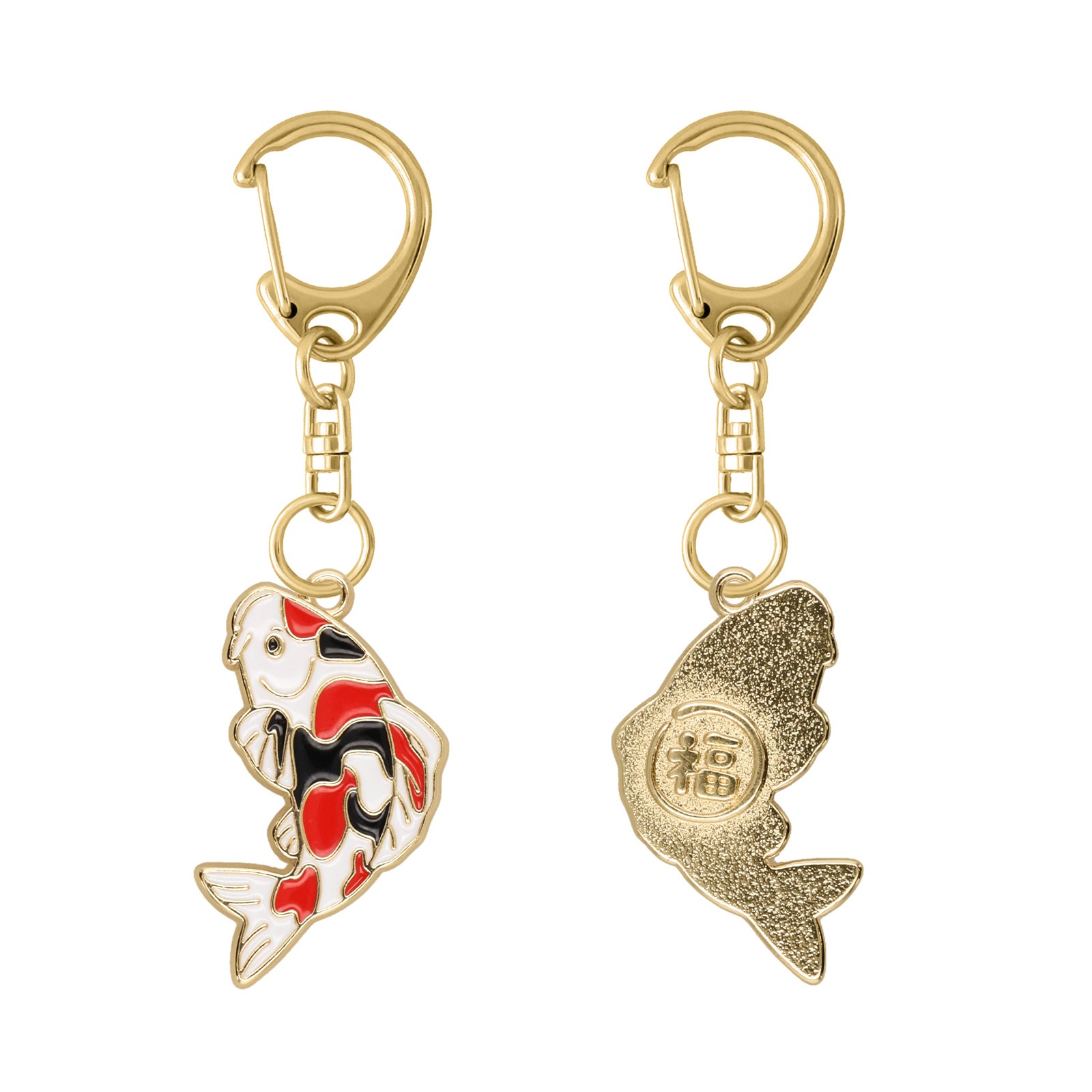 日本のお土産 観光 ダイキャスト錦鯉（小）キーホルダー 555S付き