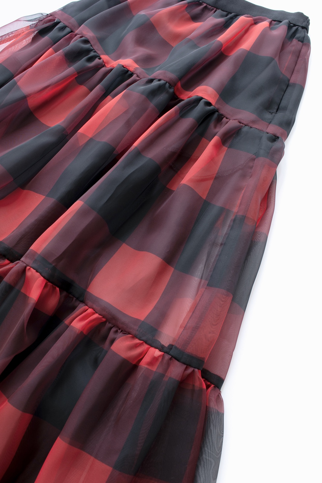 ブロックチェックオーガンジースカート | BOTTOMS | OBLI