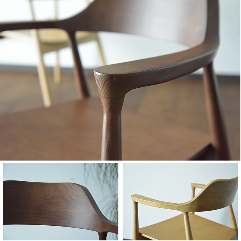 ダイニングチェア 1脚入り 座面 板座 木製 完成品 肘付き アーム付き