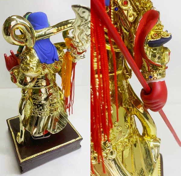 黄金関羽立像22cm【送料無料】（沖縄別途1000円）|関羽像,三国志,廟