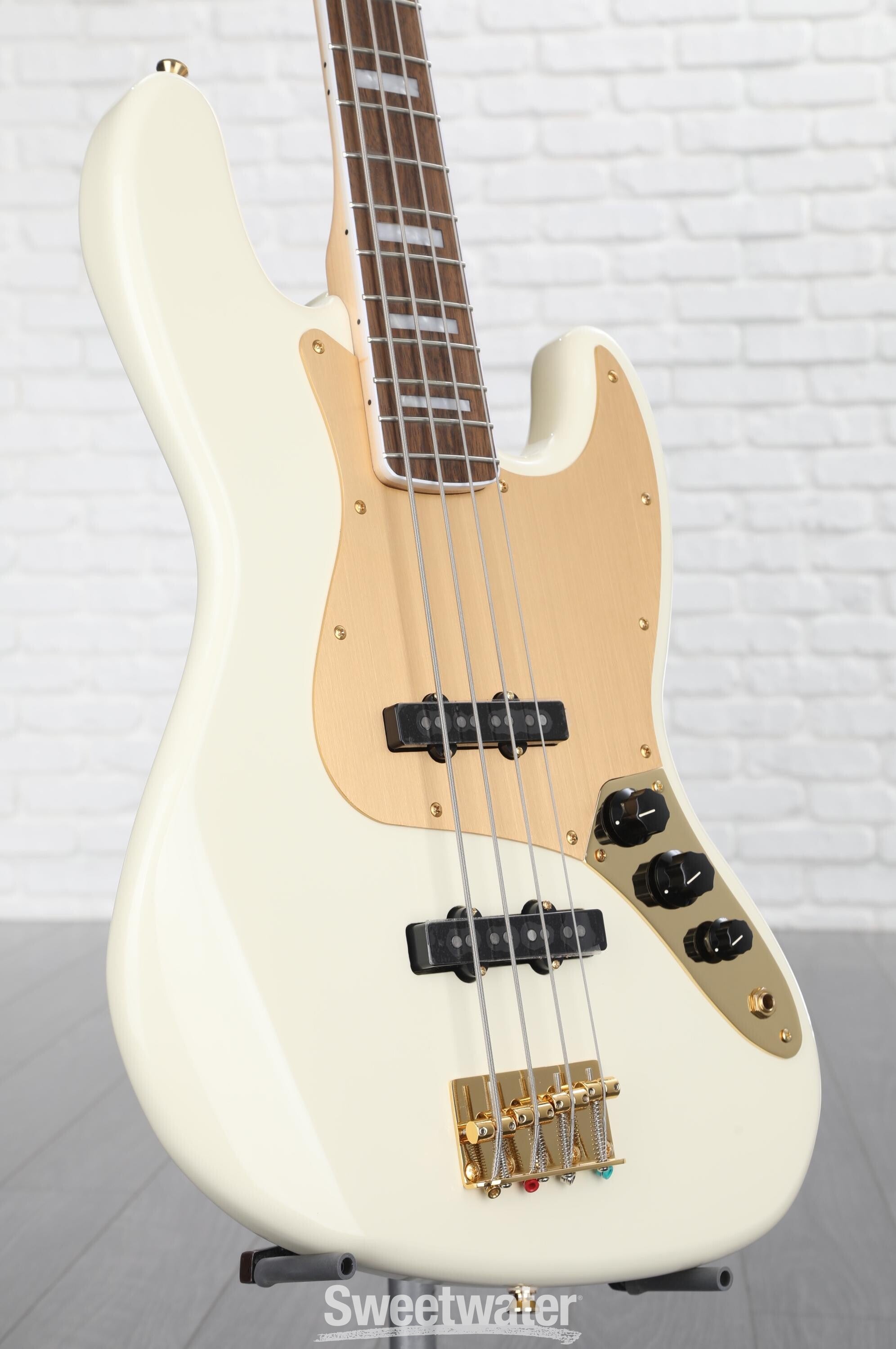 Squier 40th Anniversary Gold Edition Jazz Bass - Olympic White