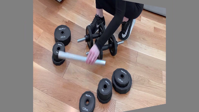 Amazon | ダンベル 可変式 合金鋼 スチール製 20kg x2個セット 5kg