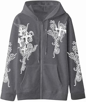 Amazon.com: Obenie Women Men Y2K Zip Up Oversized Hoodie Gothic