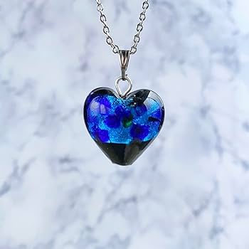 Amazon.co.jp: ネックレス ホタルガラス ブルー ハート 20mm 青 蛍