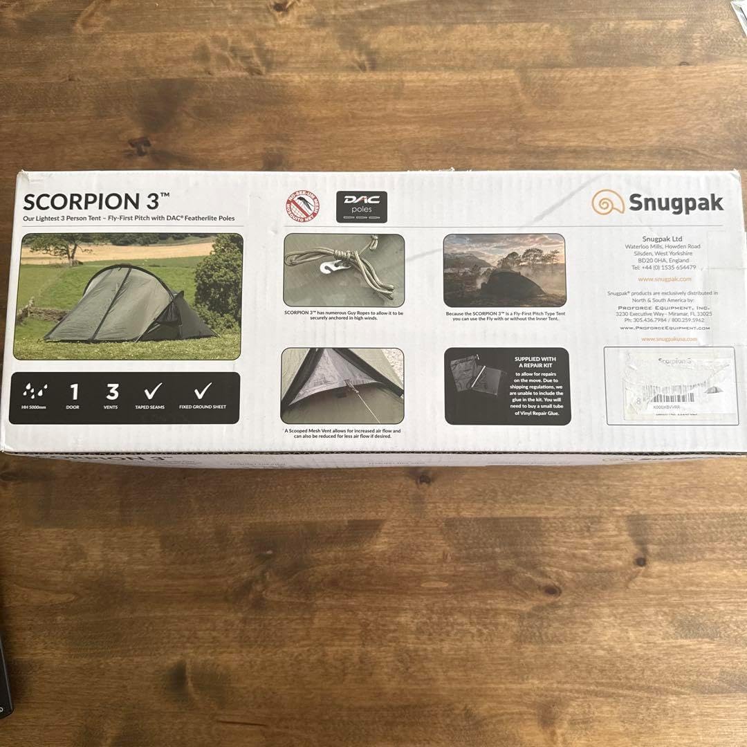 スナグパック スコーピオン3 3人用最軽量テント オリーブ並行輸入品