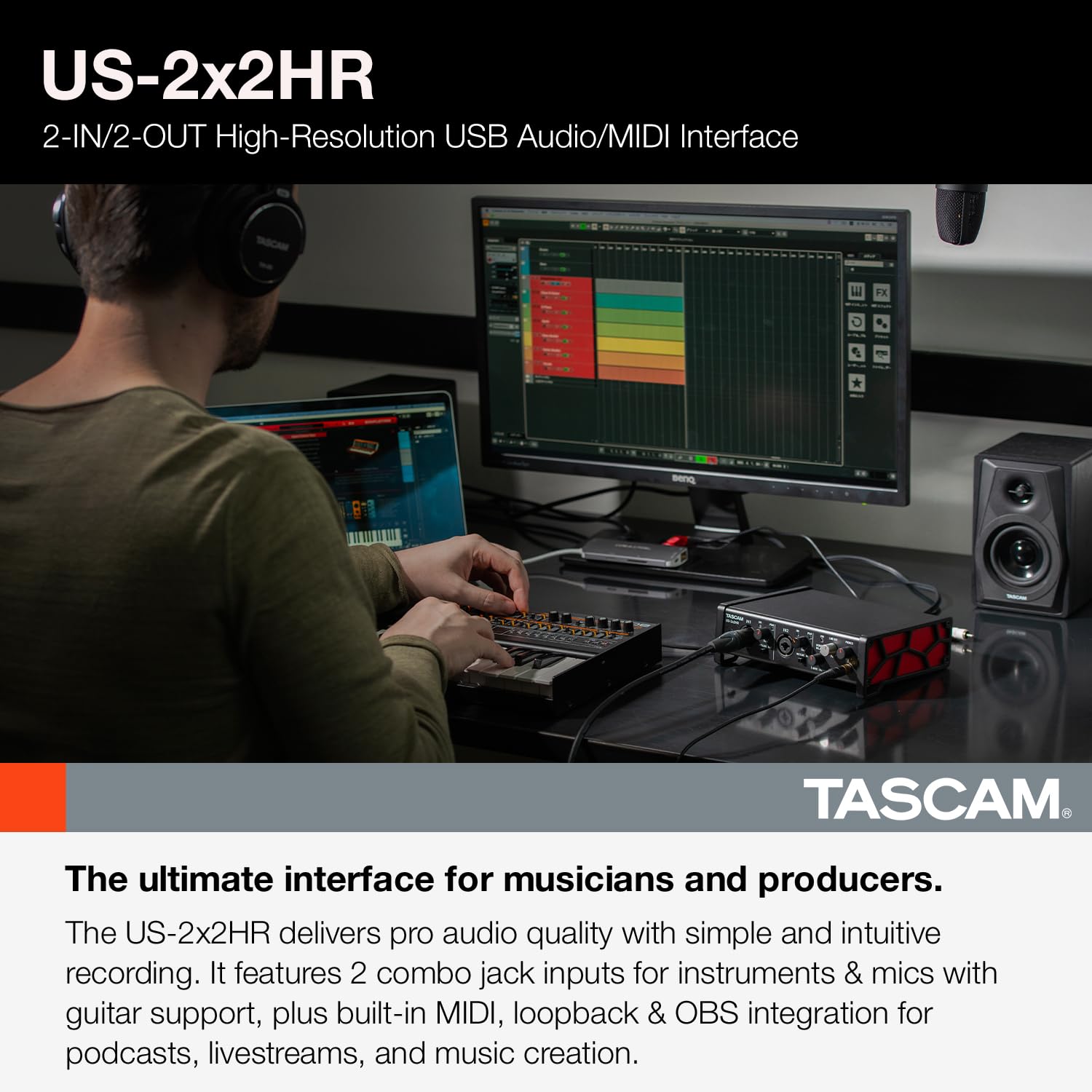 Amazon.co.jp: TASCAM(タスカム) US-2X2HR 2Mic, 2IN/2OUT 24bit