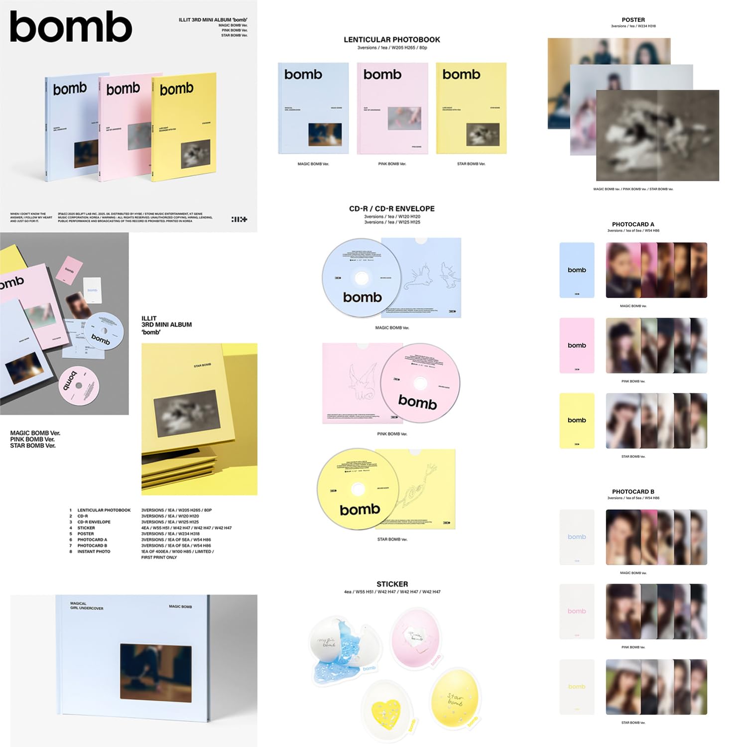 ILLIT - 3rd Mini Album [bomb] (MAGIC BOMB ver.) Lenticular