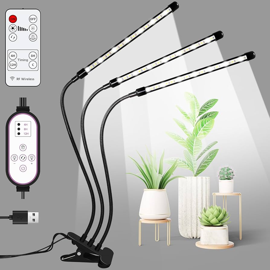 Amazon.co.jp: 植物育成ライト led スタンド 3ヘッド 126 LED クリップ
