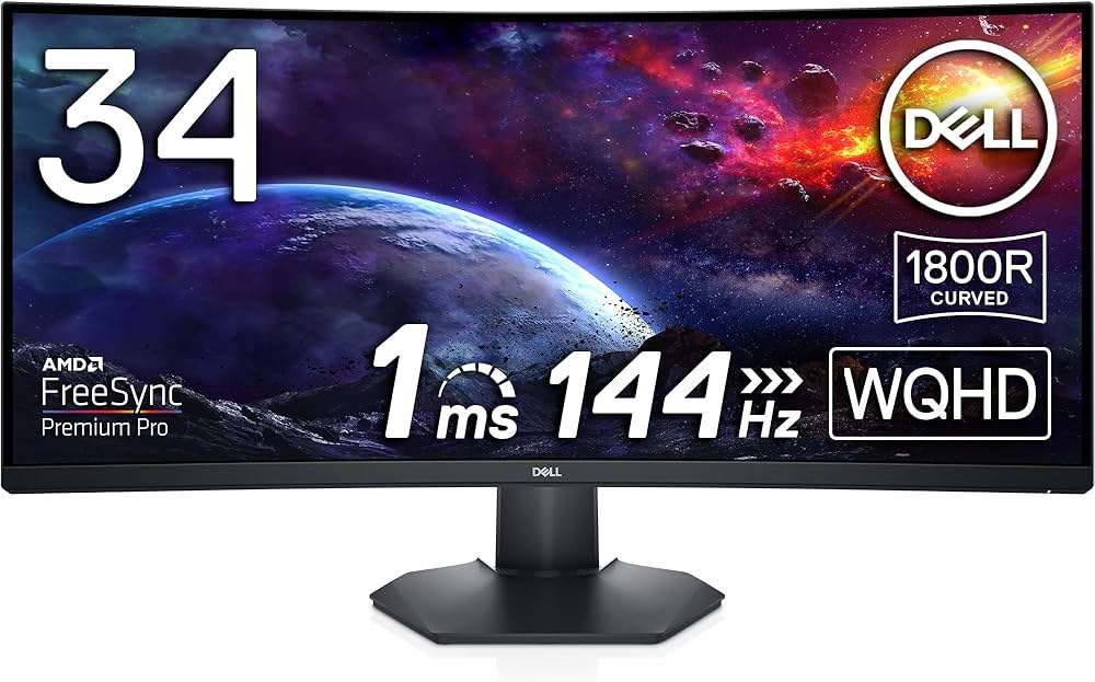 Amazon.co.jp: Dell S3422DWG 34-Inch Curved Gaming Monitor Display