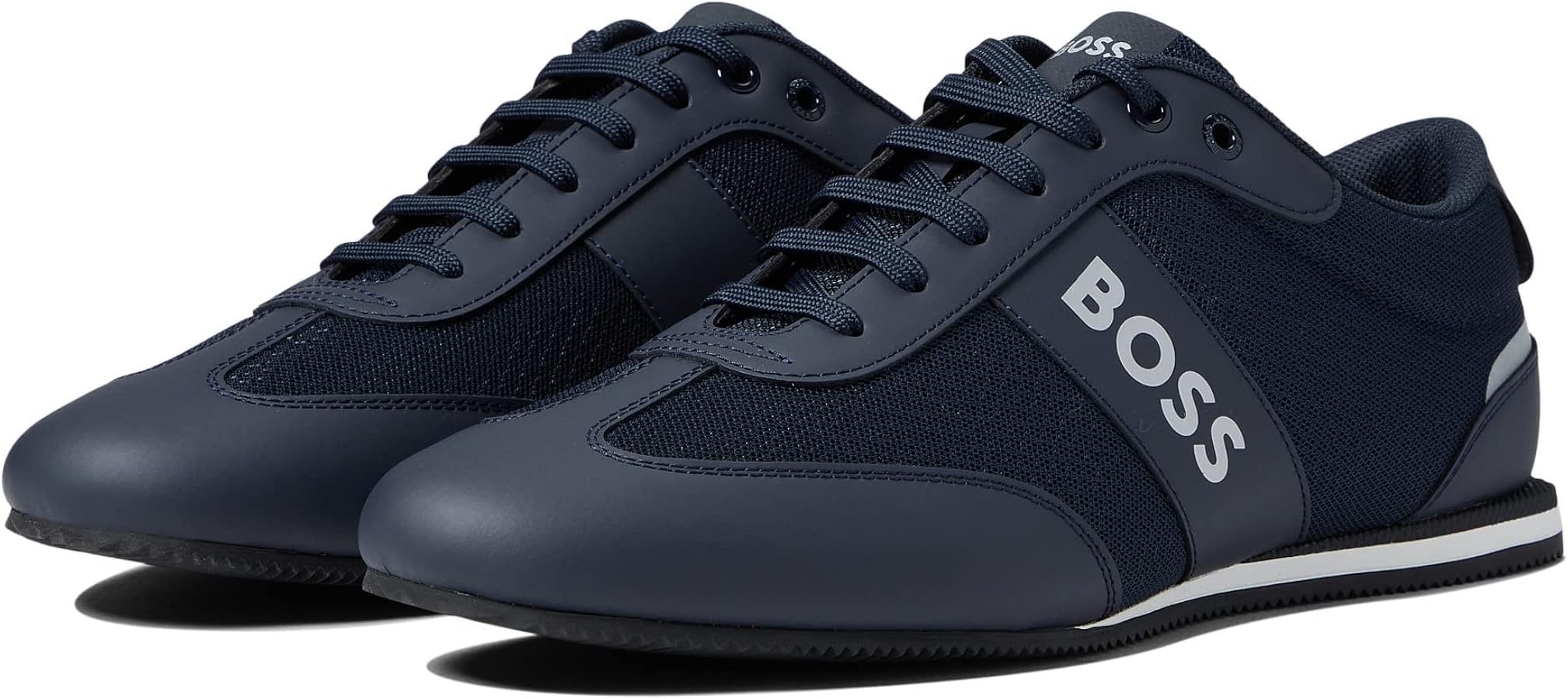 Amazon | Hugo Boss BOSS Rusham ロートップ スニーカー ダークブルー