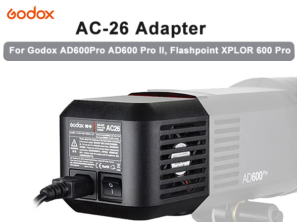 Amazon.com: EACHSHOT Godox AC-26 Adapter for AD600Pro AD600 PRO II