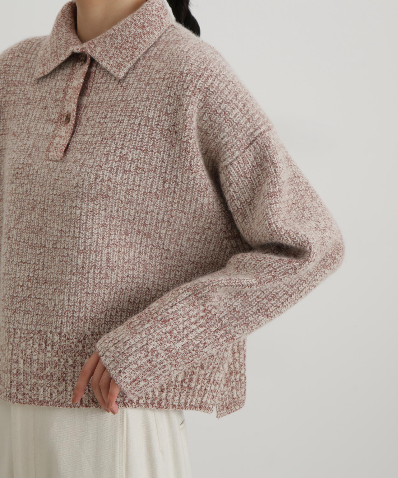 ウールFOXシルク襟付きニットトップス | wagona（ワゴナ） ｜【公式