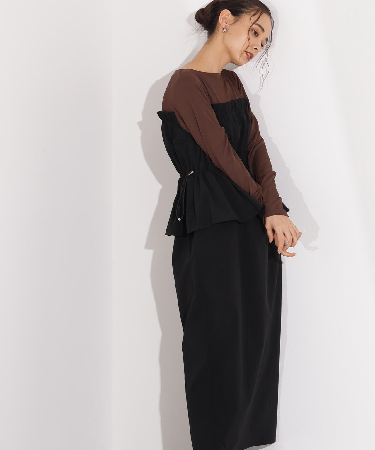 ドロストコードドッキングワンピース長袖 | N. Natural Beauty Basic