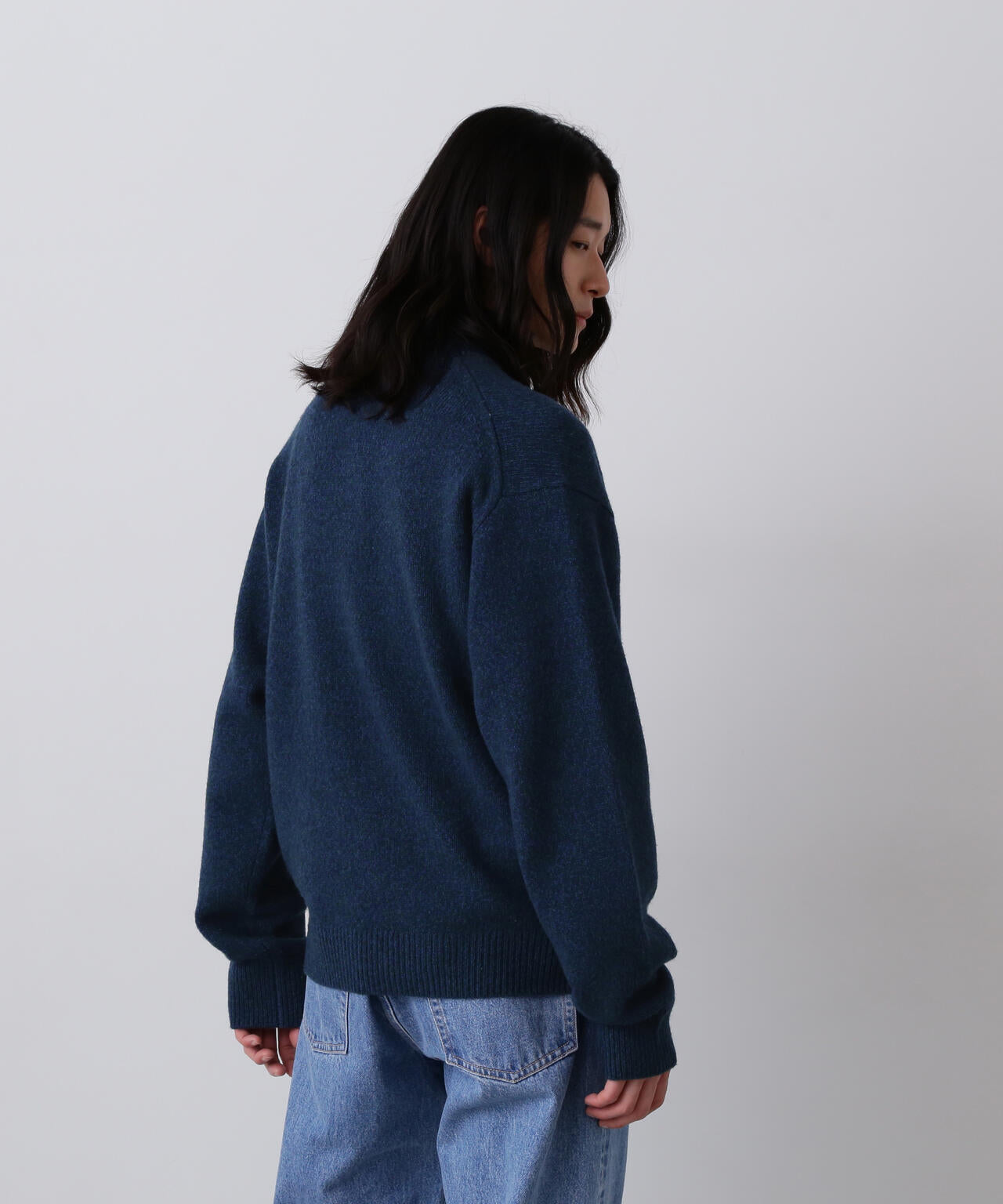 YLEVE / WOOL CASHMERE MELANGE KNIT HALF ZIP PULL OVER | YLÈVE