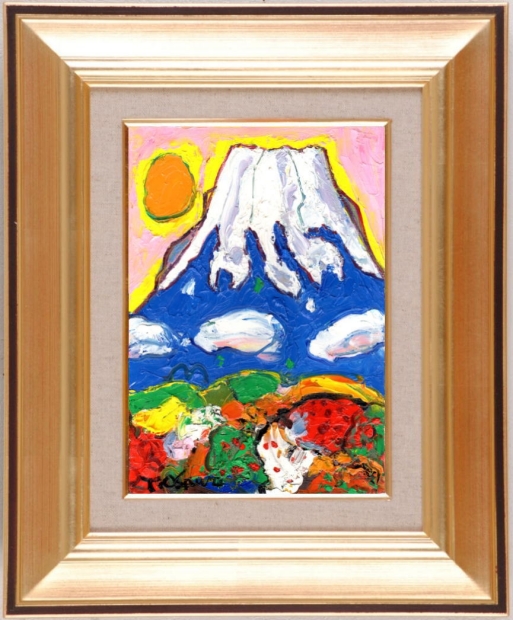 富士山の絵画を油絵で描いた大沢武士の富士山の絵「青富士・8」をご購入