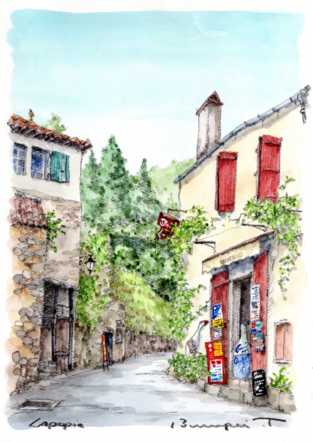 絵画の水彩画で高橋文平が描いたフランスの風景画「サン・シル