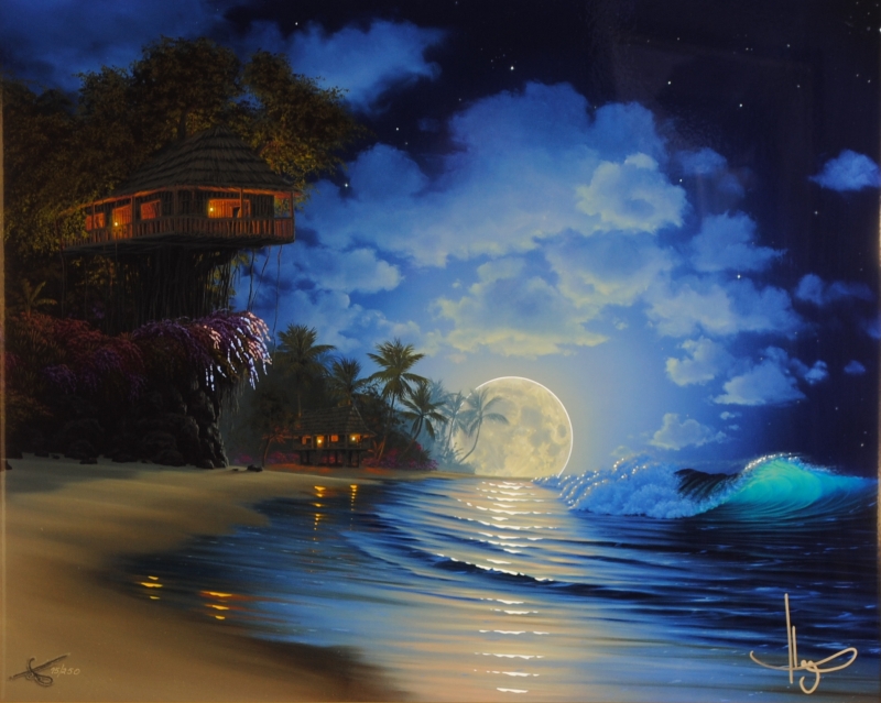 海の絵画をミクストメディアの版画で制作したジョン・アルフォーグの