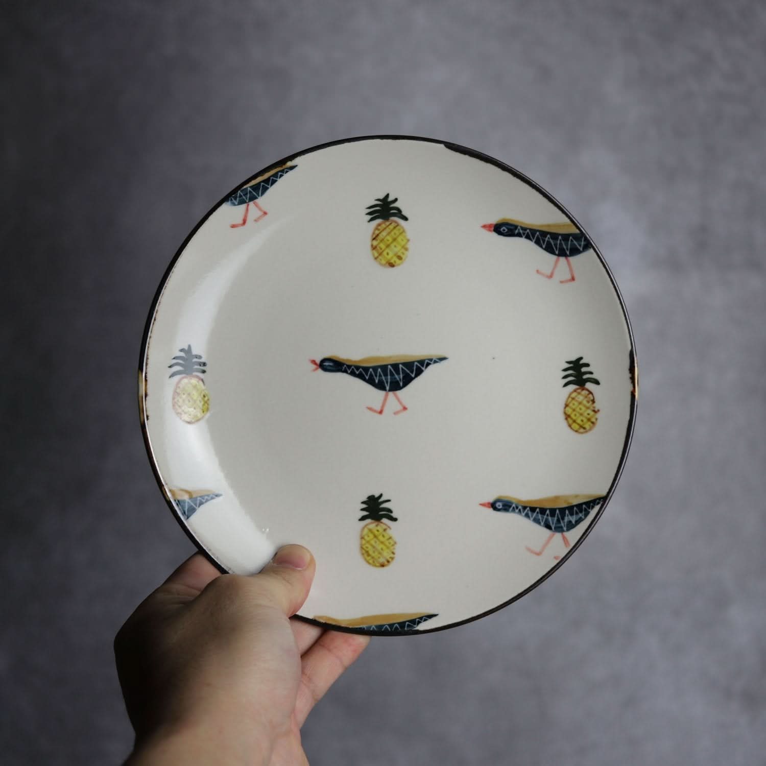 6寸皿 ヤンバルクイナパイン やちむん 陶器 atelier qucchane｜atelier