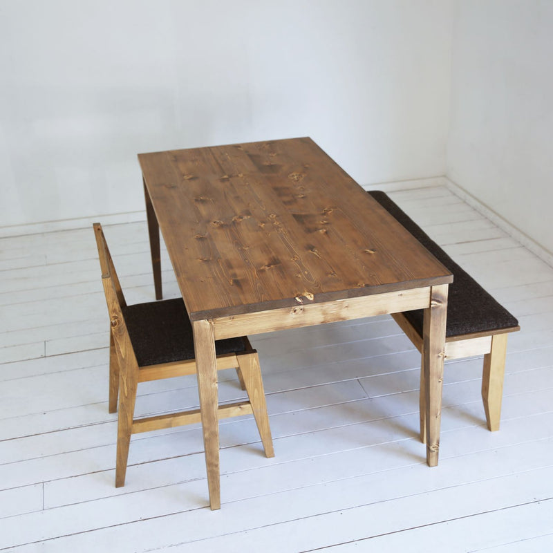 ダイニングテーブル 食卓 引き出し 天然無垢材 幅160cm 無垢