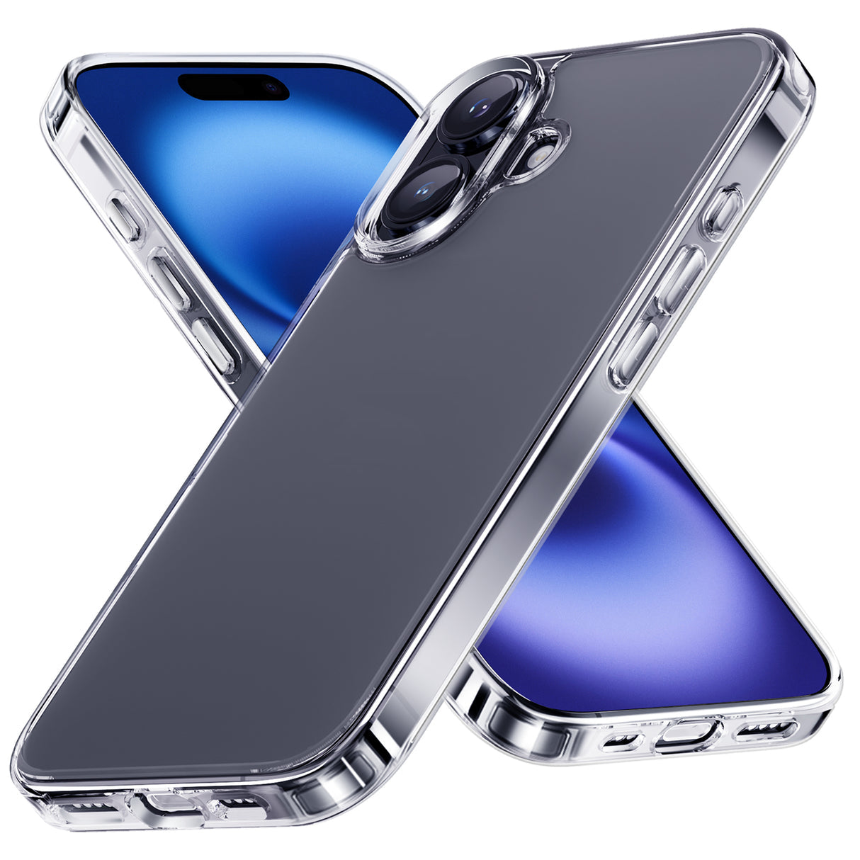 NIMASO iPhone 16/Plus/Pro/Pro Max用ケース 背面強化ガラス